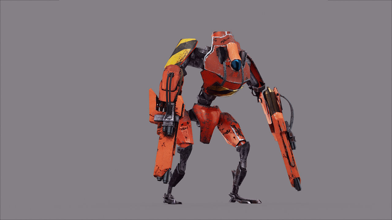 Robot War Future Machine Low-poly 3D model_32