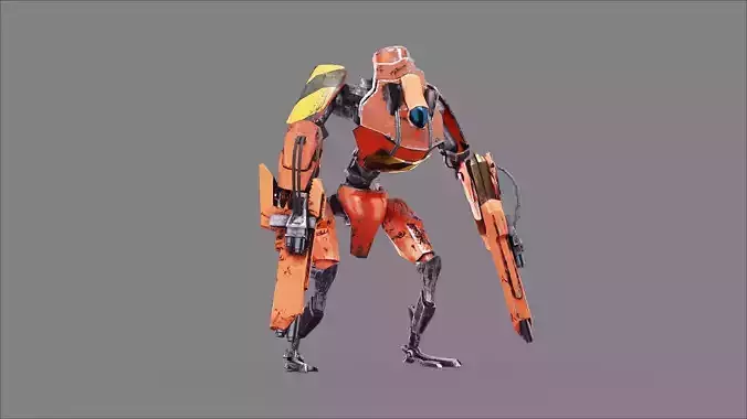 Robot War Future Machine Low-poly 3D model