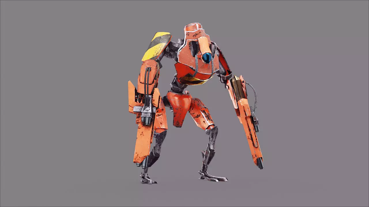 Robot War Future Machine Low-poly 3D model_0