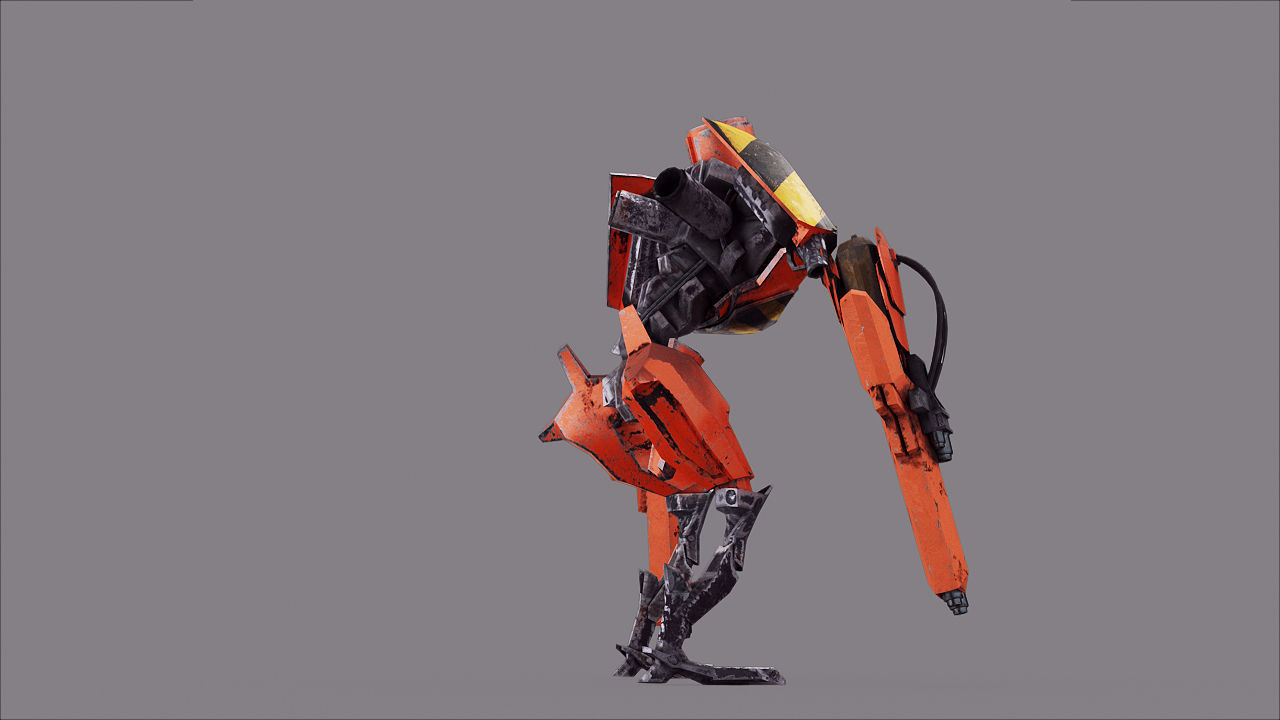 Robot War Future Machine Low-poly 3D model_26