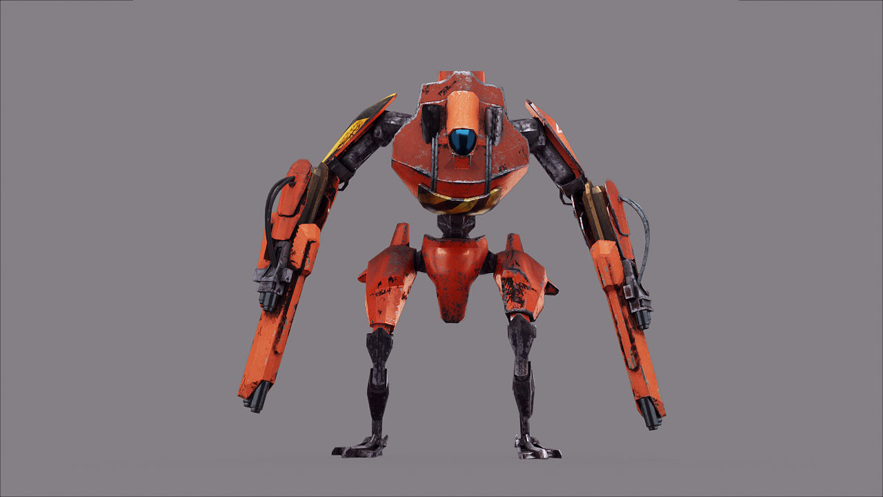 Robot War Future Machine Low-poly 3D model_37