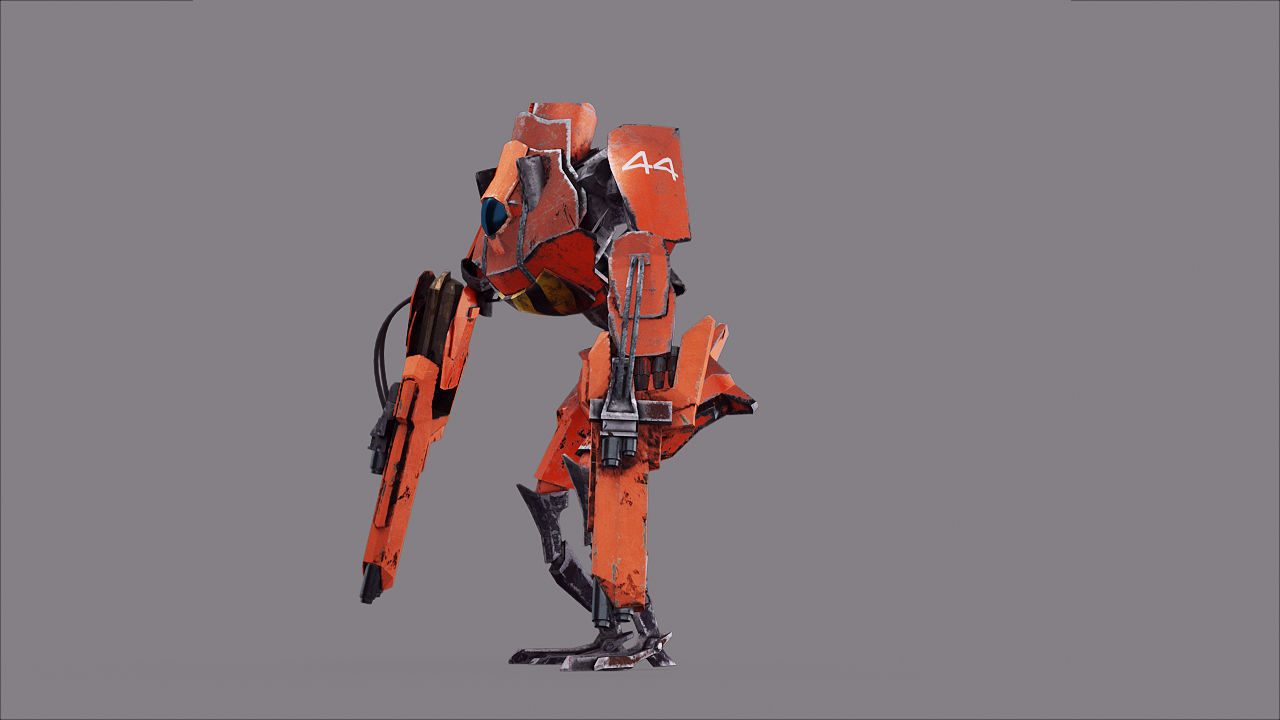 Robot War Future Machine Low-poly 3D model_14