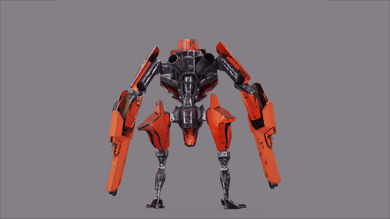 Robot War Future Machine Low-poly 3D model_24