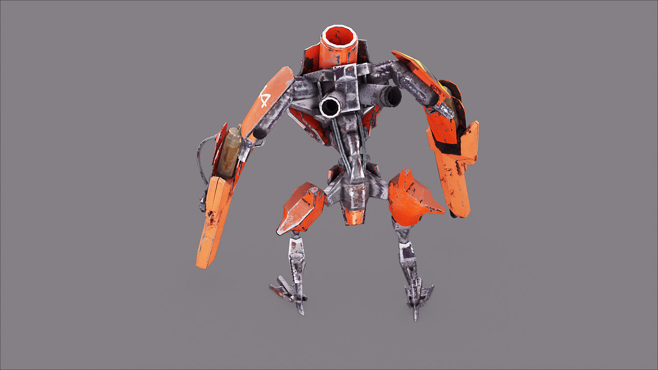 Robot War Future Machine Low-poly 3D model_3