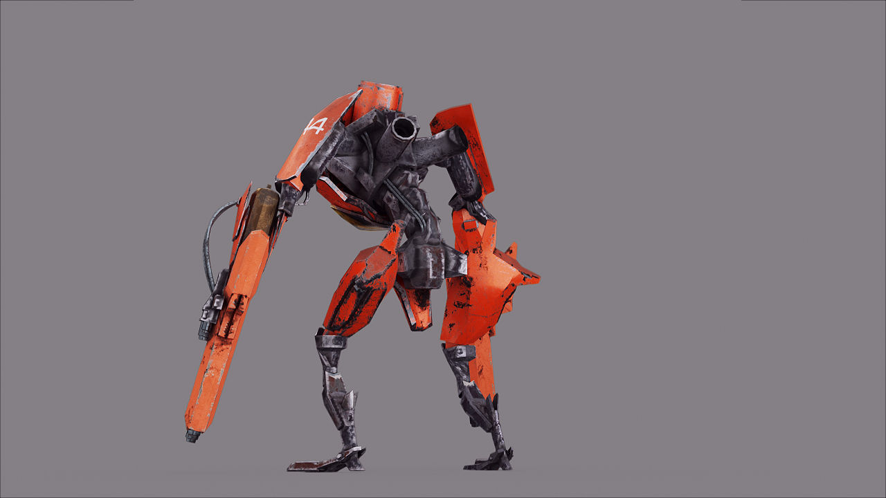 Robot War Future Machine Low-poly 3D model_20
