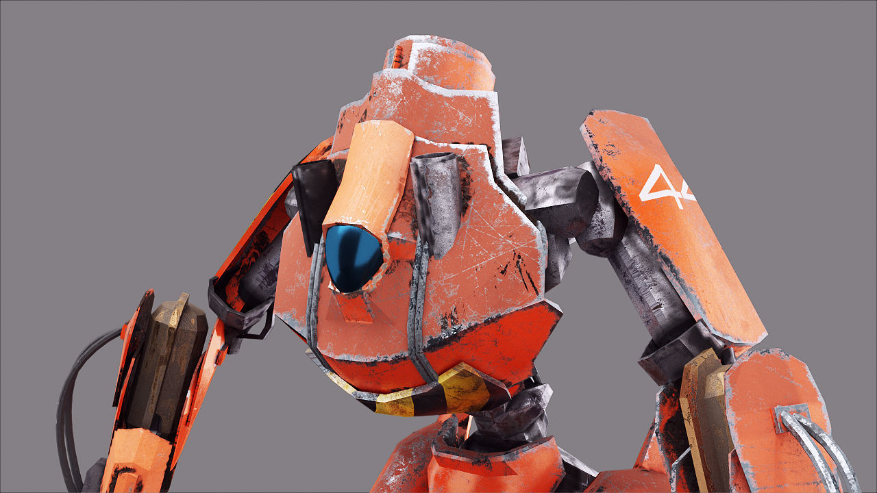 Robot War Future Machine Low-poly 3D model_5