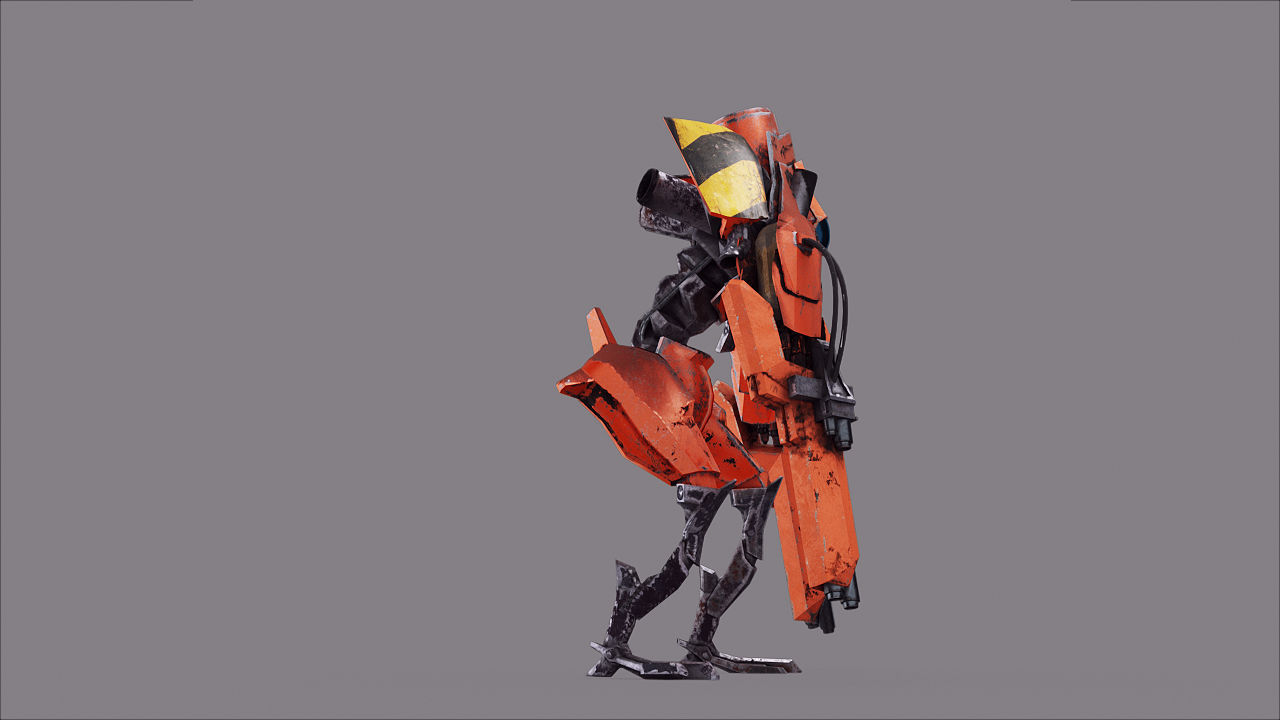 Robot War Future Machine Low-poly 3D model_30