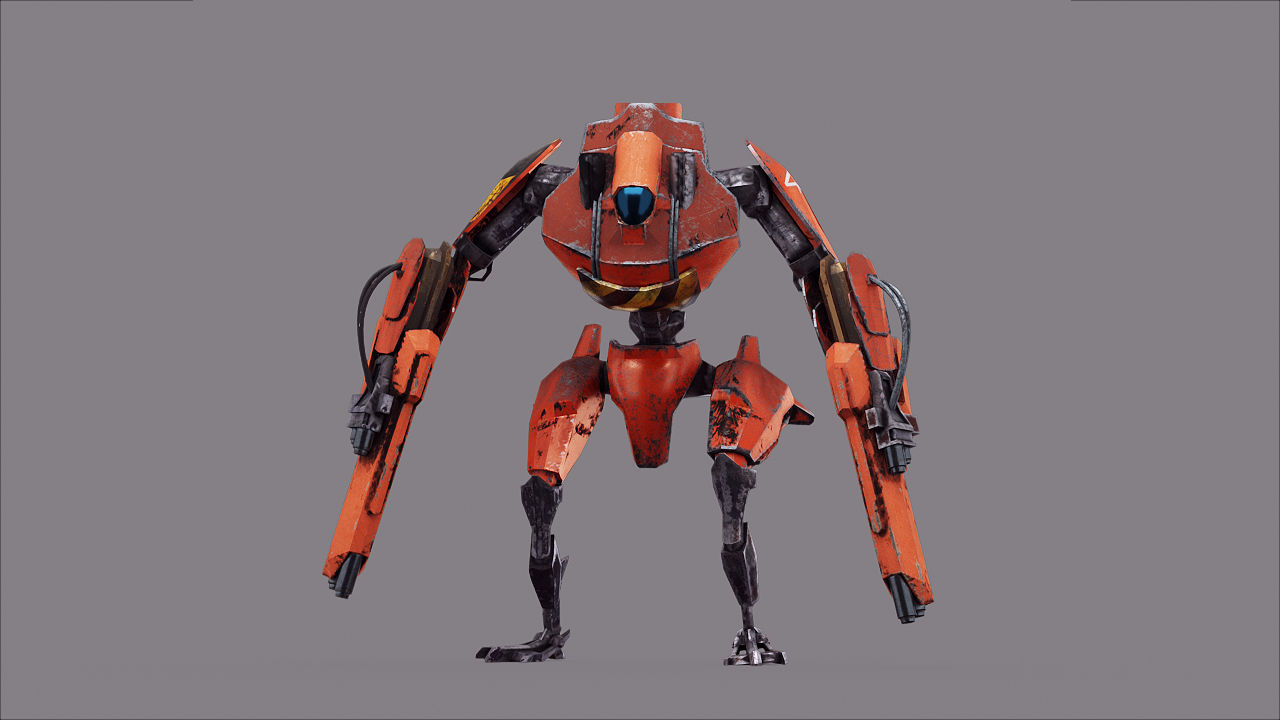 Robot War Future Machine Low-poly 3D model_39