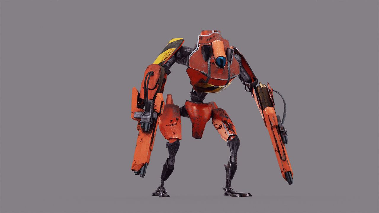 Robot War Future Machine Low-poly 3D model_34