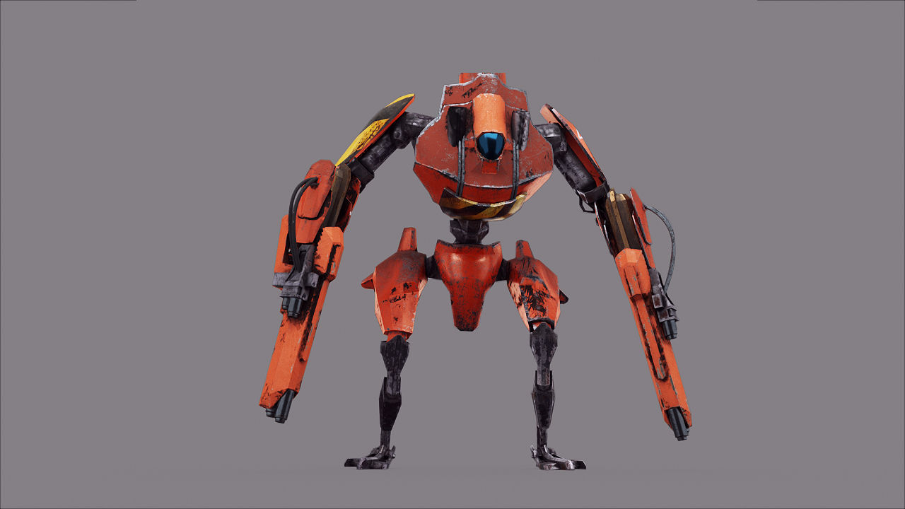 Robot War Future Machine Low-poly 3D model_38