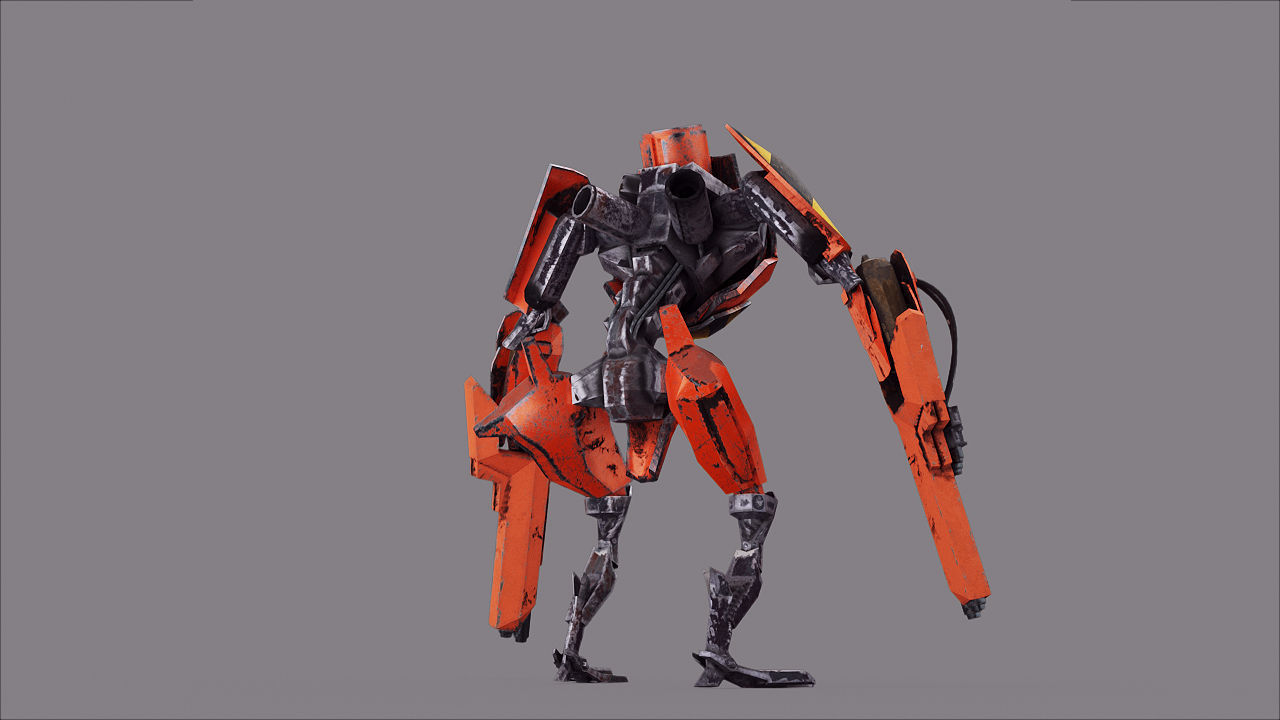 Robot War Future Machine Low-poly 3D model_25
