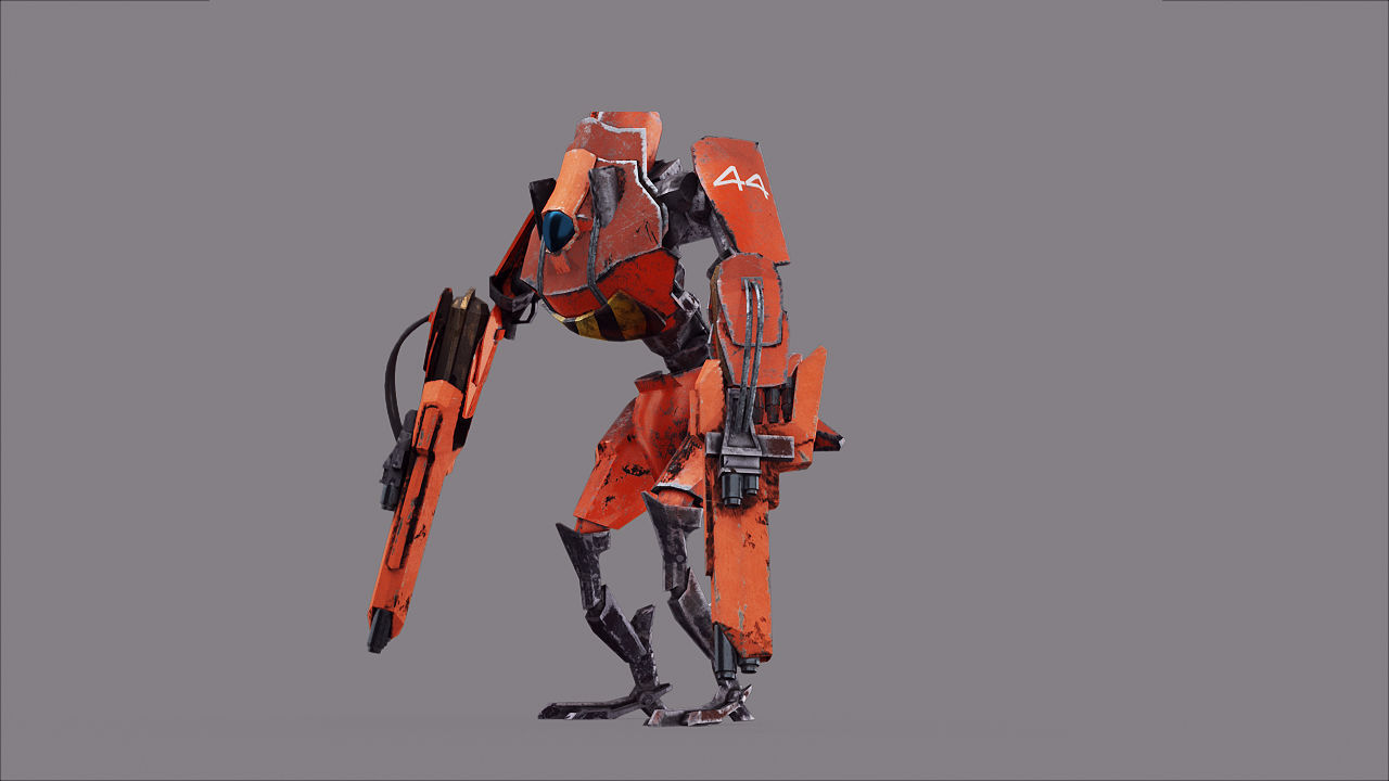 Robot War Future Machine Low-poly 3D model_15