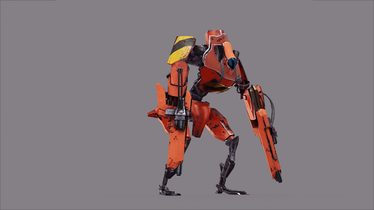 Robot War Future Machine Low-poly 3D model_33