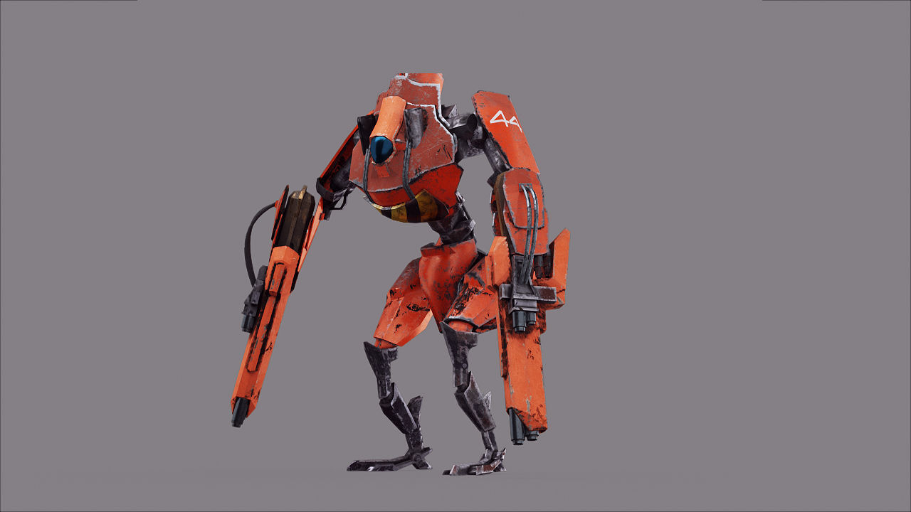 Robot War Future Machine Low-poly 3D model_13