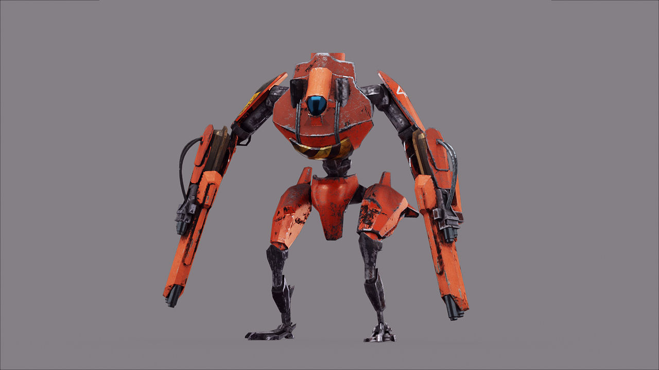 Robot War Future Machine Low-poly 3D model_42