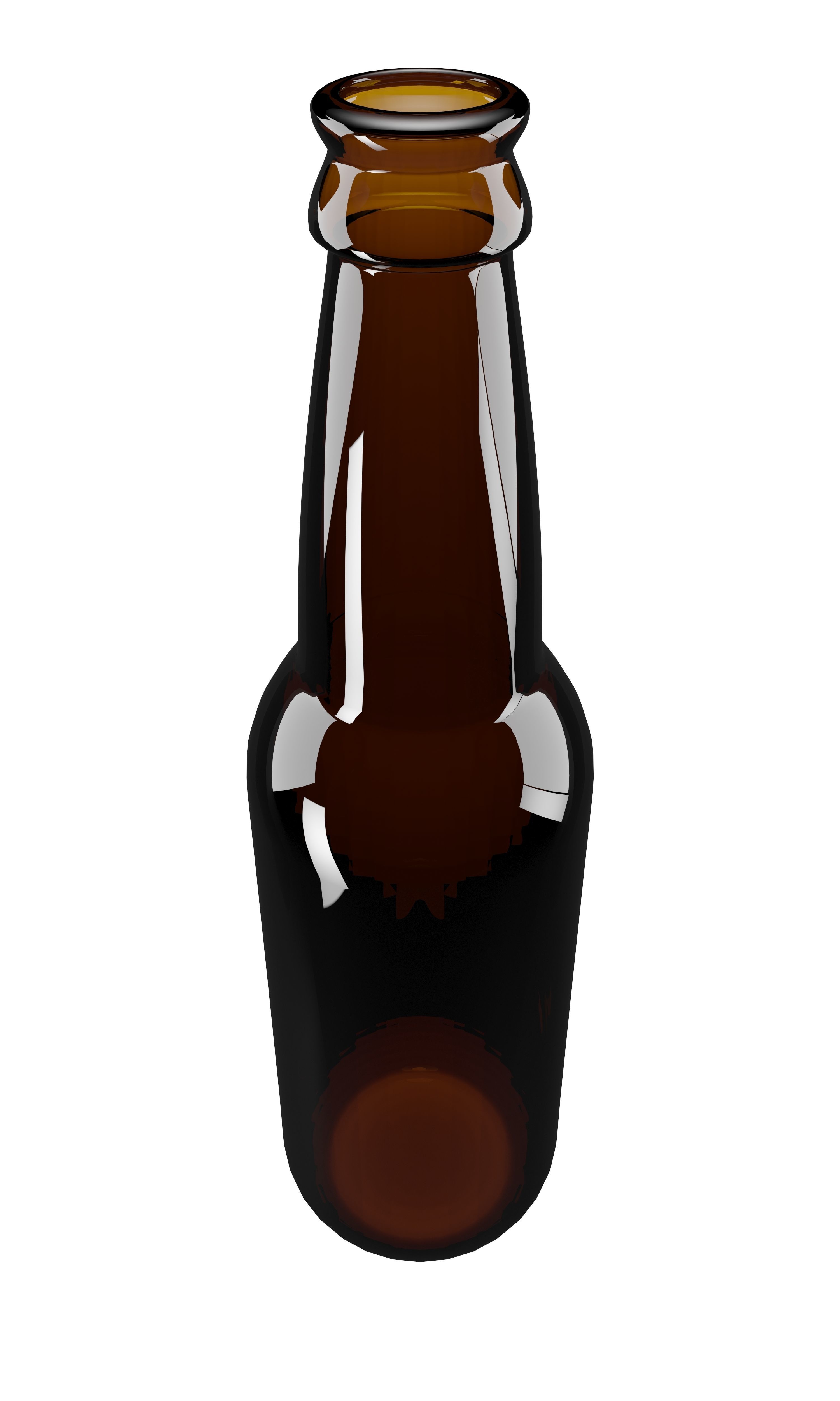 Beer bottles full and empty Low-poly 3D model_3
