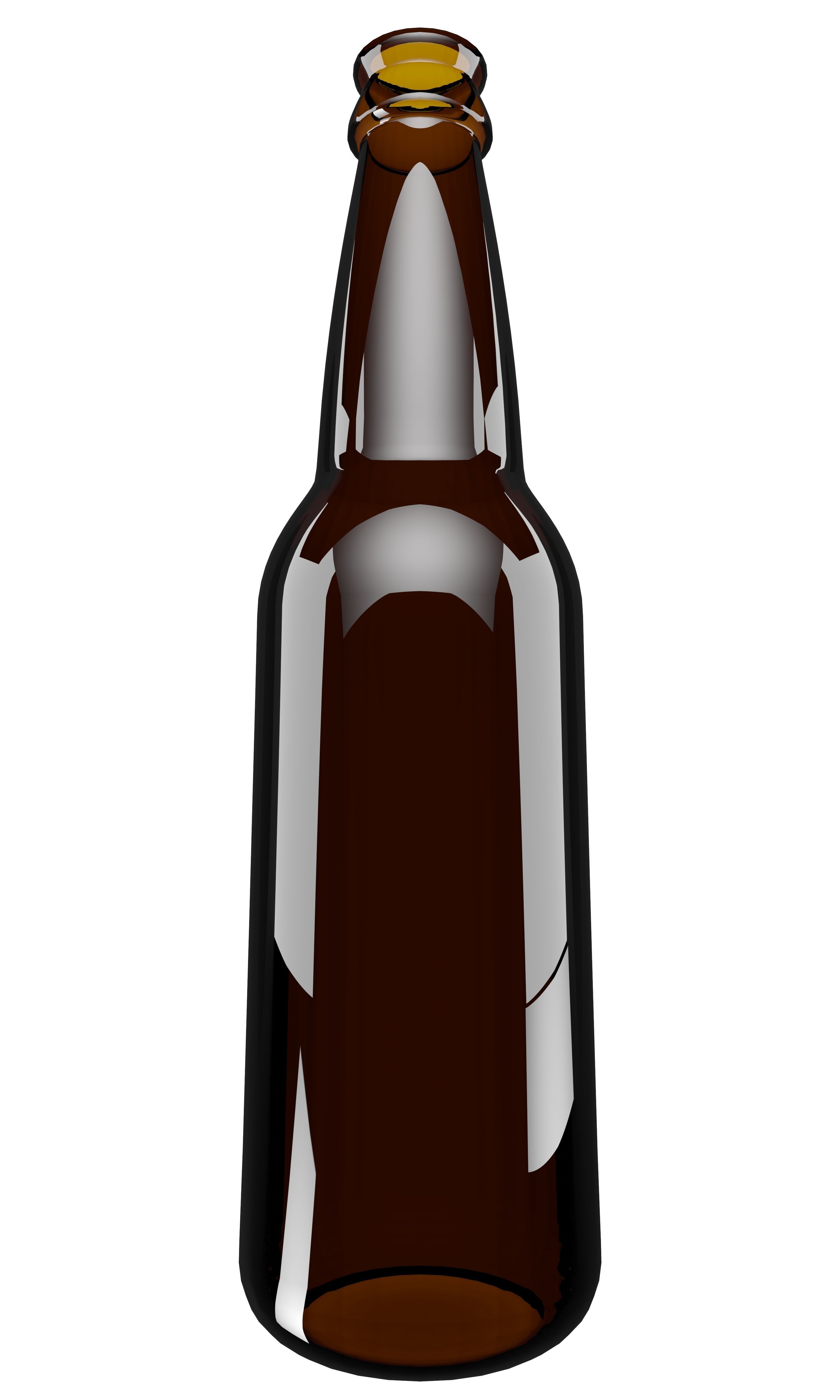Beer bottles full and empty Low-poly 3D model_4
