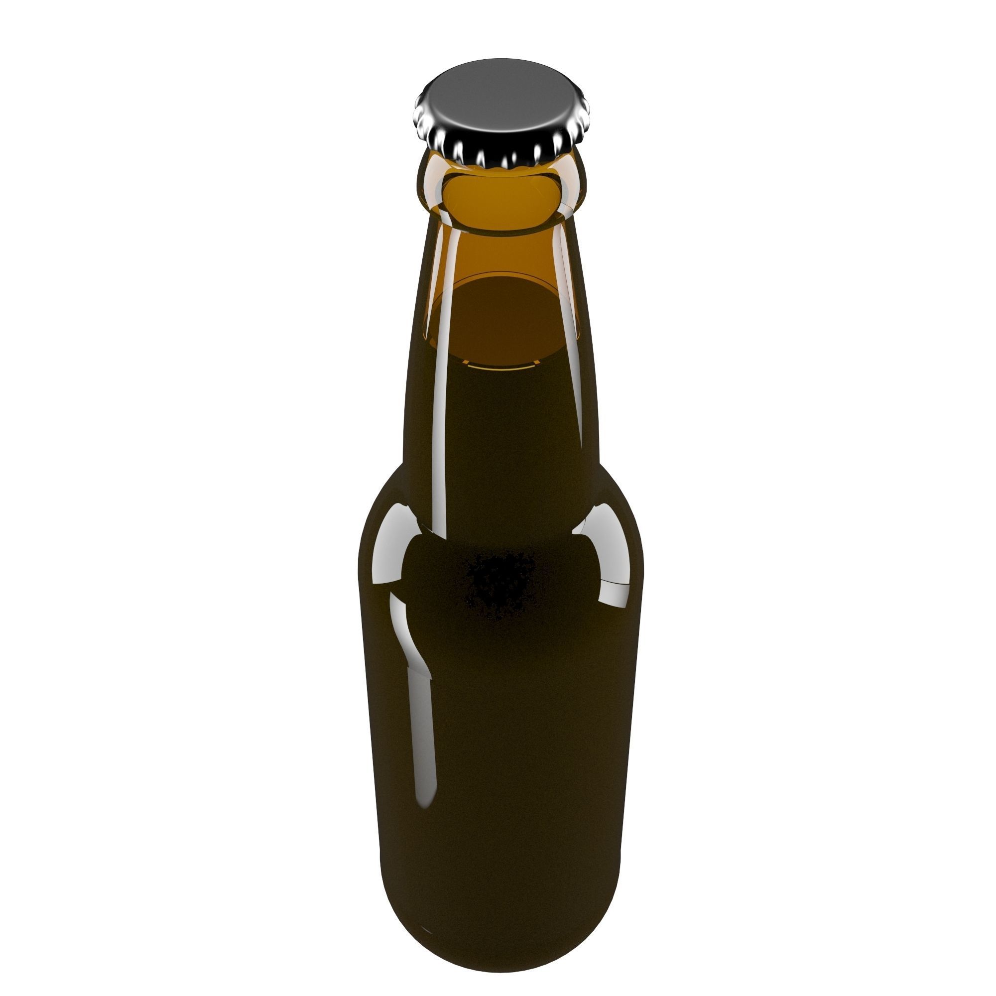 Beer bottles full and empty Low-poly 3D model_2