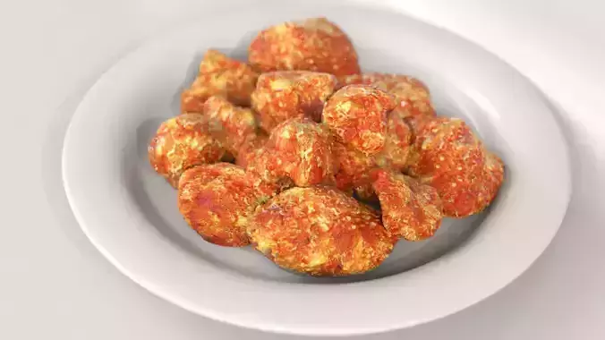 Fried popcorn chicken 3D model