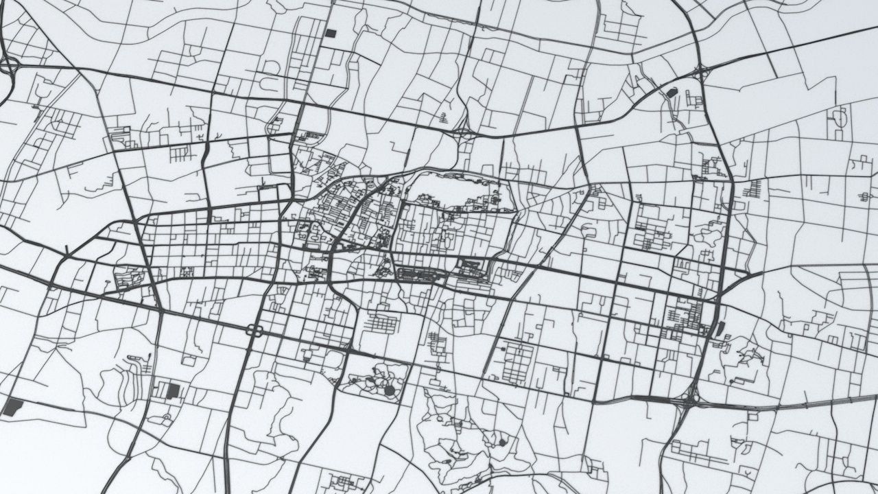 Jinan Road Network and Streets 3D model_2