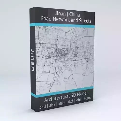Jinan Road Network and Streets 3D model