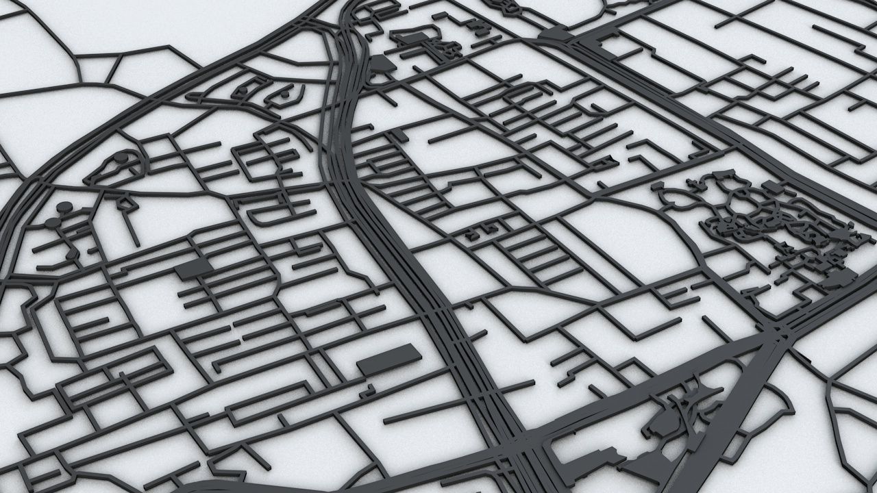 Jinan Road Network and Streets 3D model_7