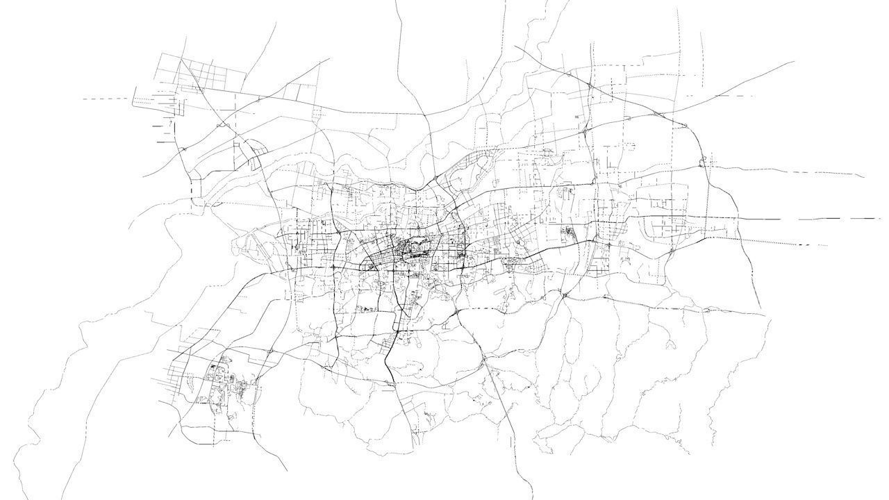 Jinan Road Network and Streets 3D model_9