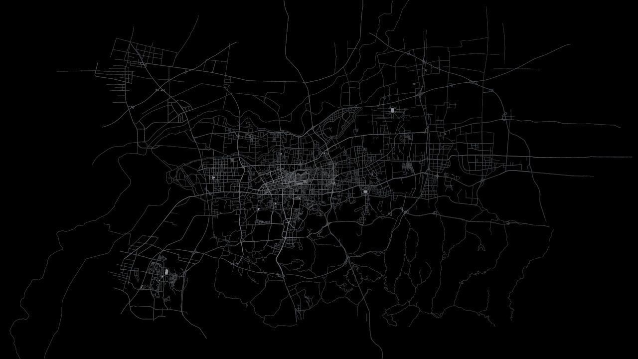 Jinan Road Network and Streets 3D model_8