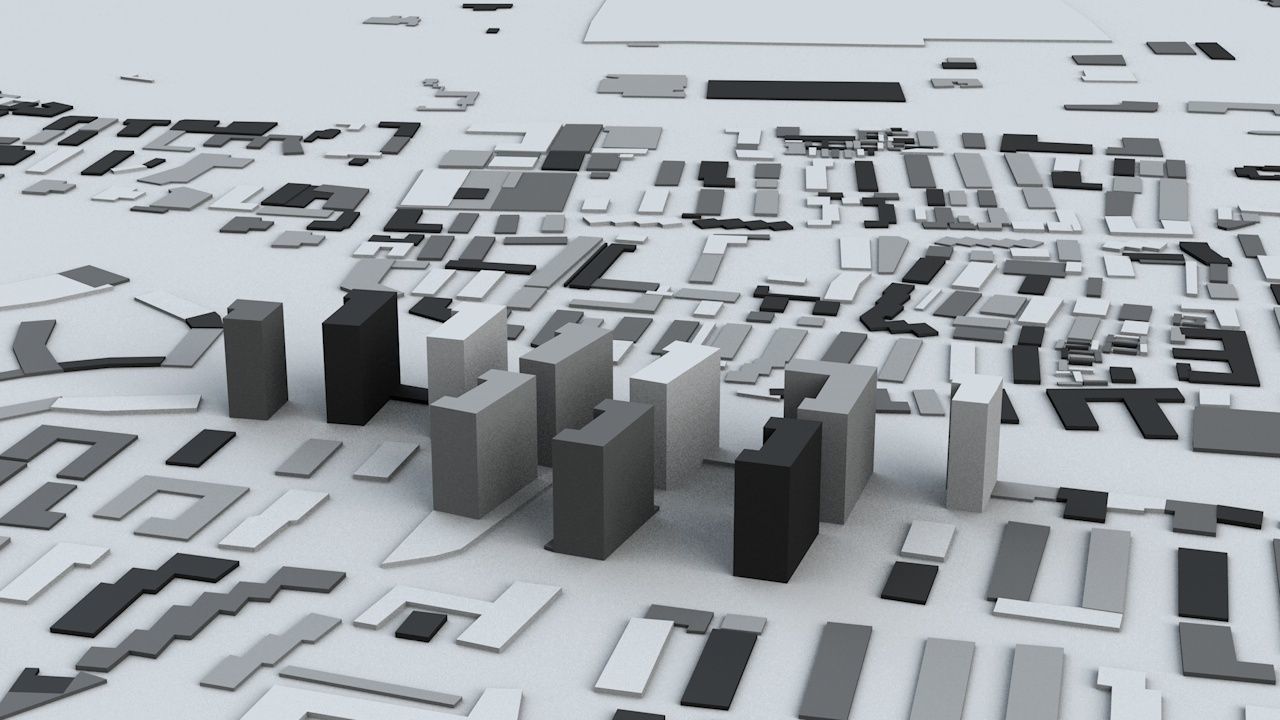 Jinan Streets and Buildings 3D model_6