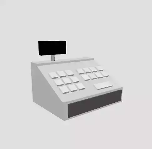 Low Poly Cash Register Low-poly 3D model