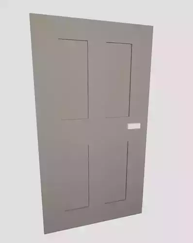 Low Poly Door with four panels