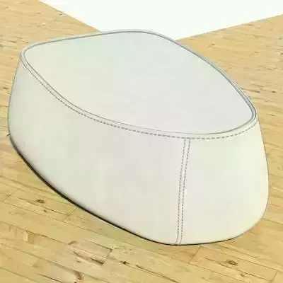 Fjord medium pouf stone White 3D model