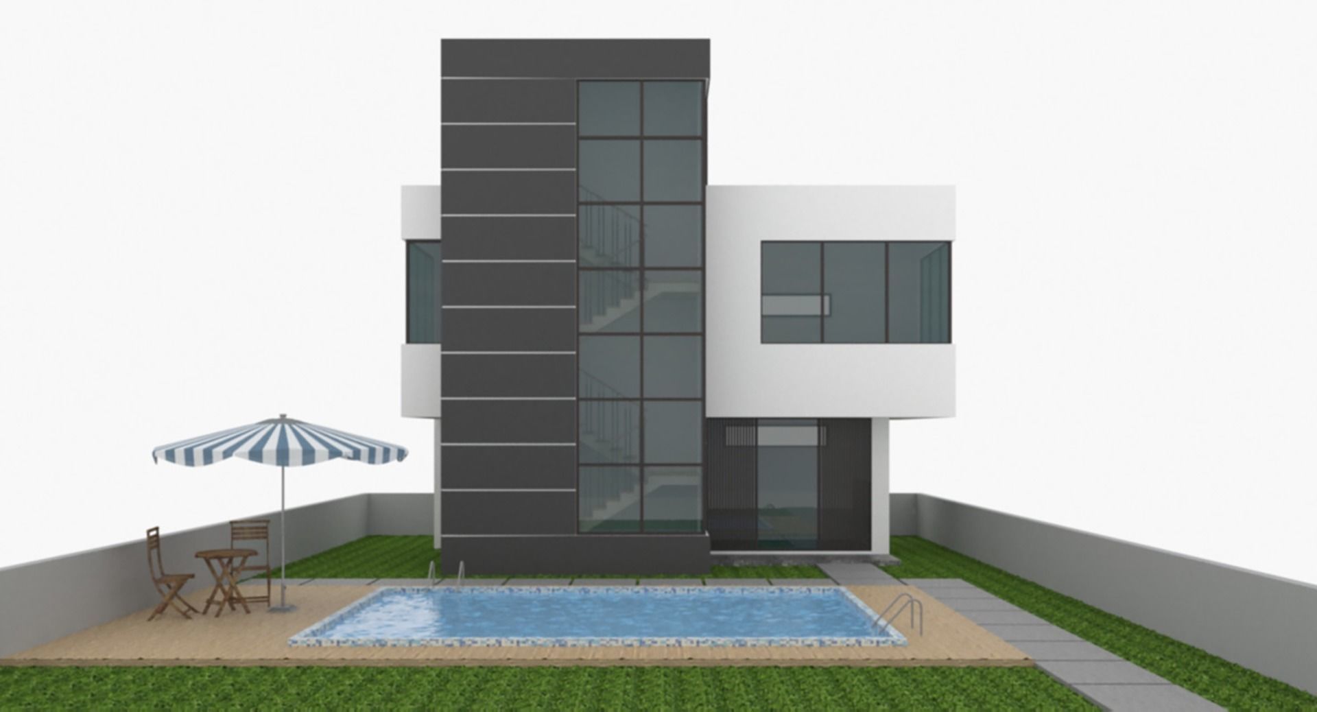 Modern House 3D model_1