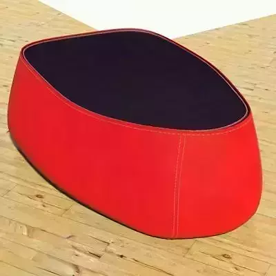 Fjord medium pouf stone red black 3D model