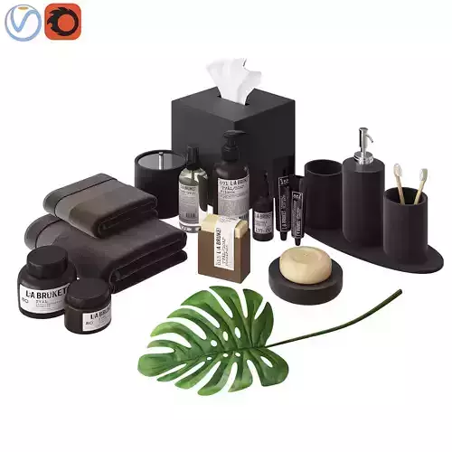 Modern Bathroom Accessories Black  3D model