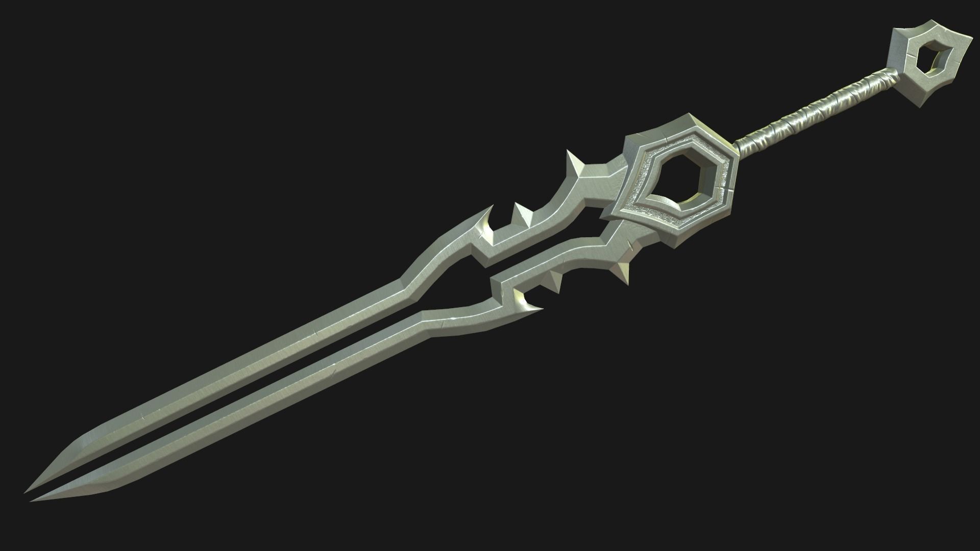 Fantasy Sword PBR Low-poly 3D model_4