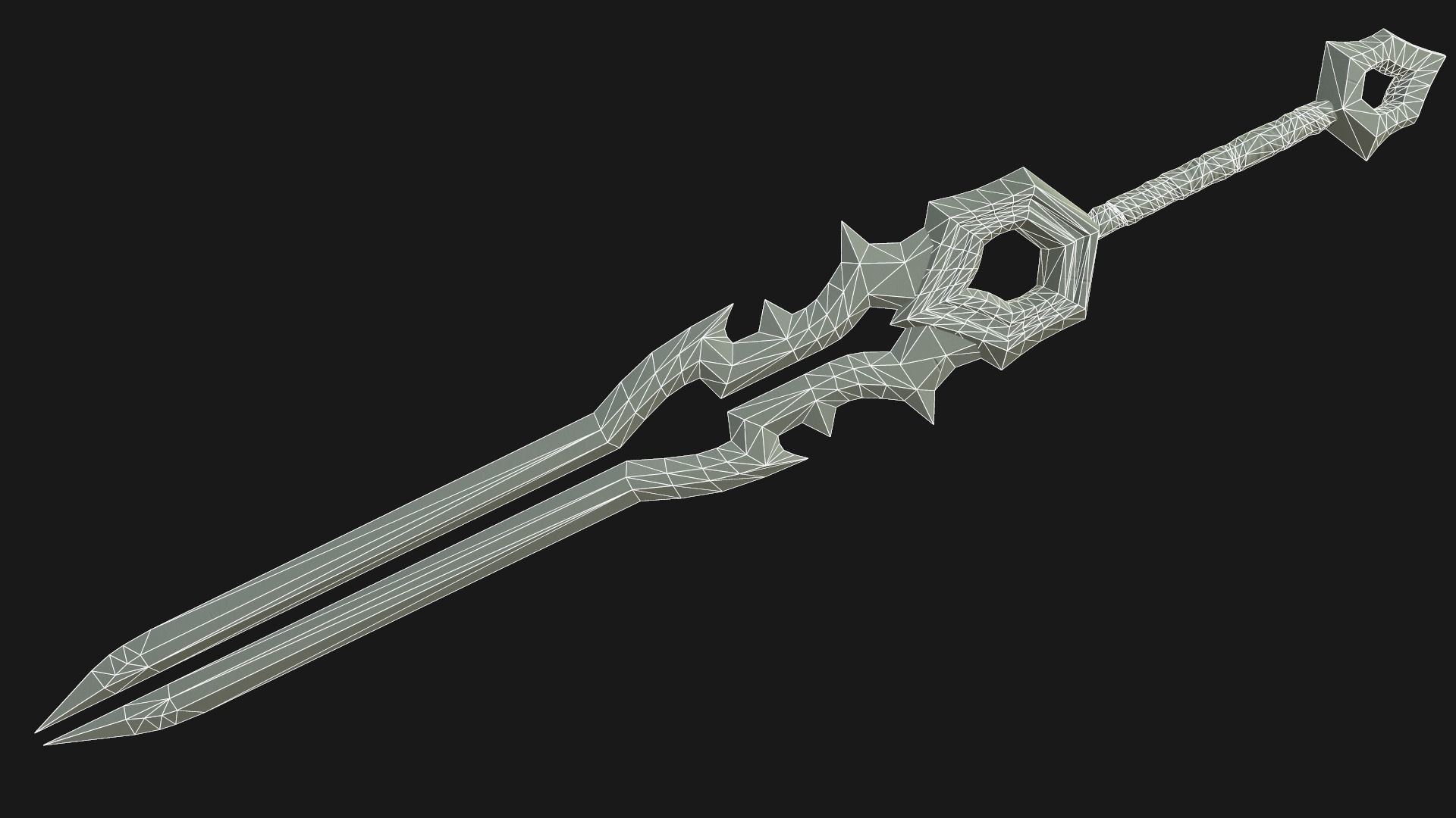 Fantasy Sword PBR Low-poly 3D model_5