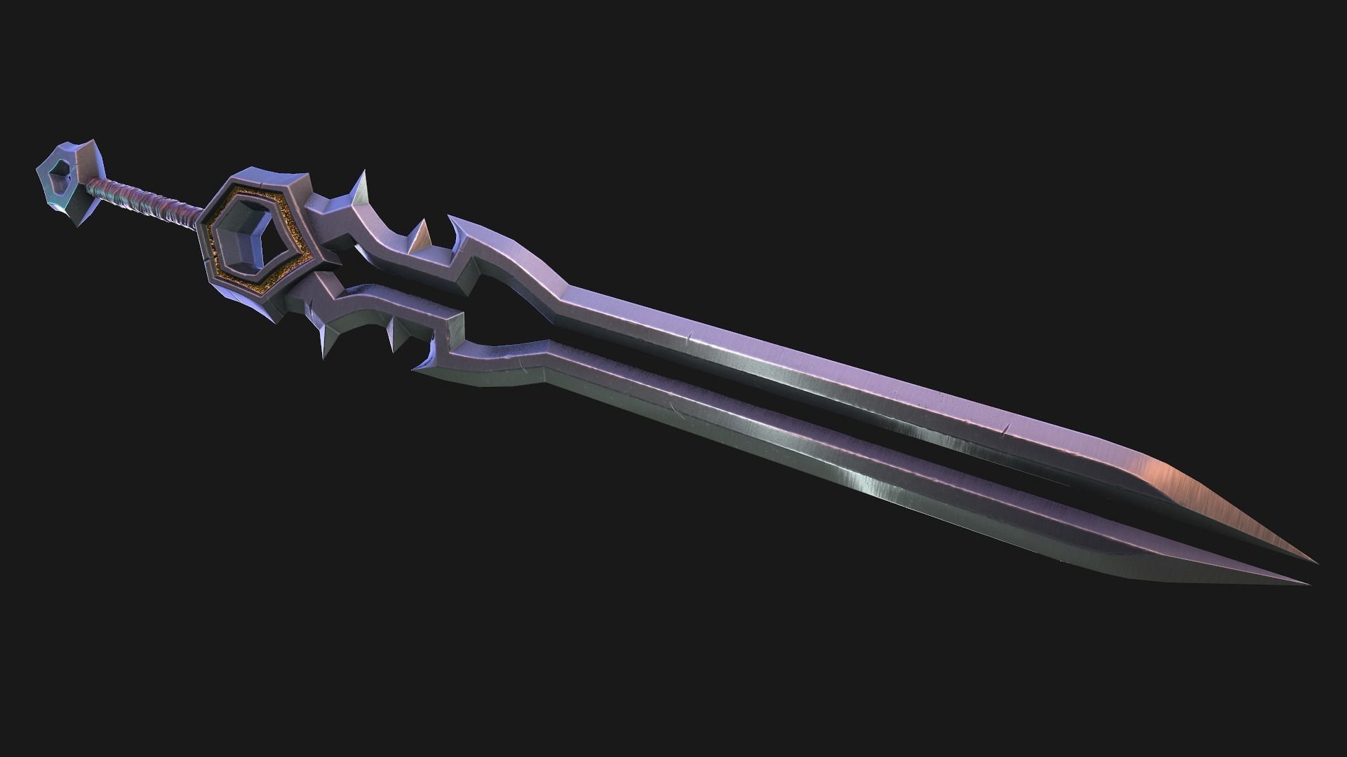 Fantasy Sword PBR Low-poly 3D model_1
