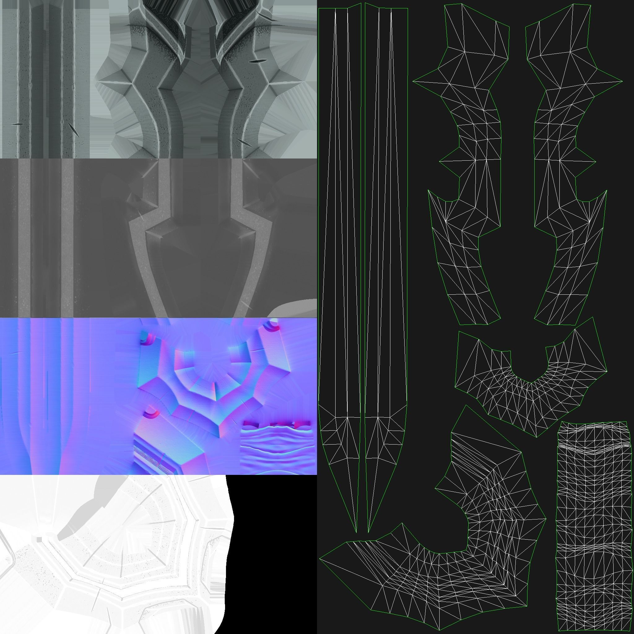 Fantasy Sword PBR Low-poly 3D model_6