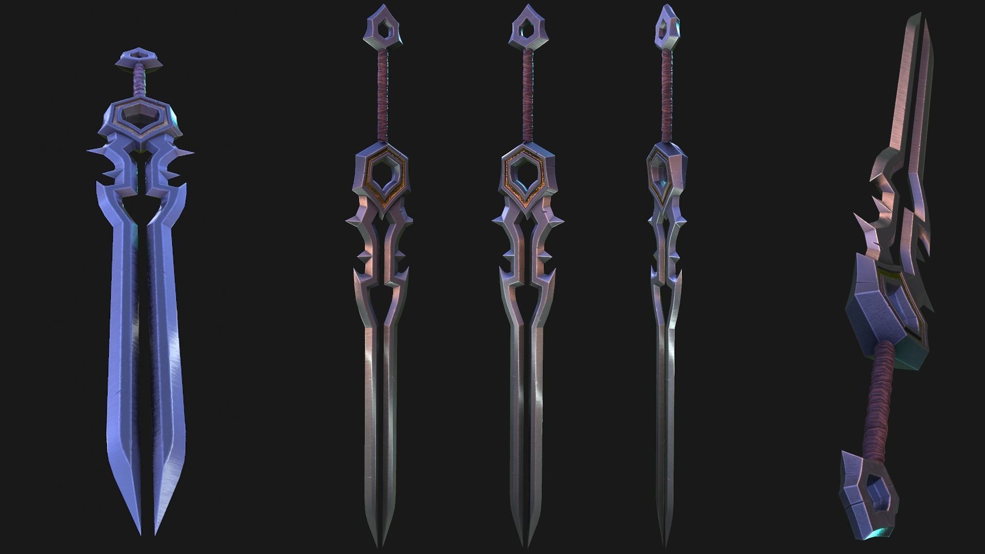 Fantasy Sword PBR Low-poly 3D model_2