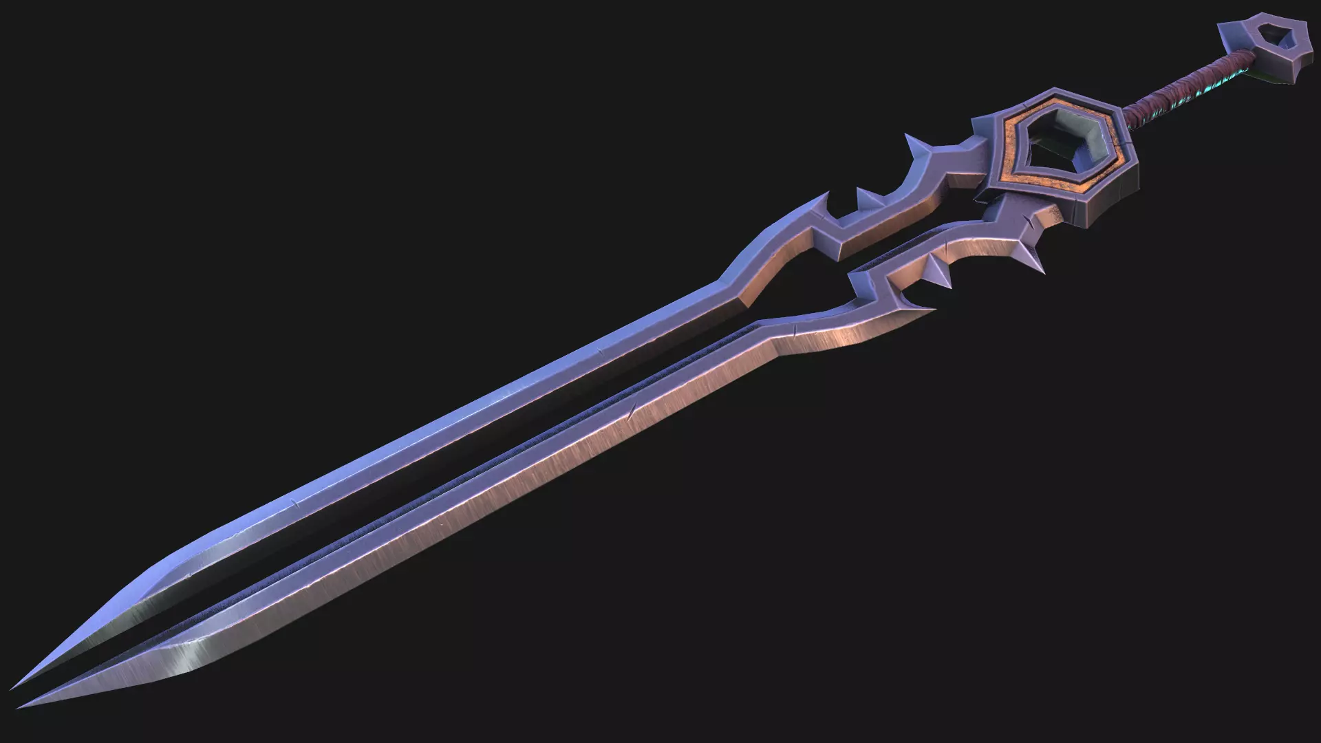 Fantasy Sword PBR Low-poly 3D model_0