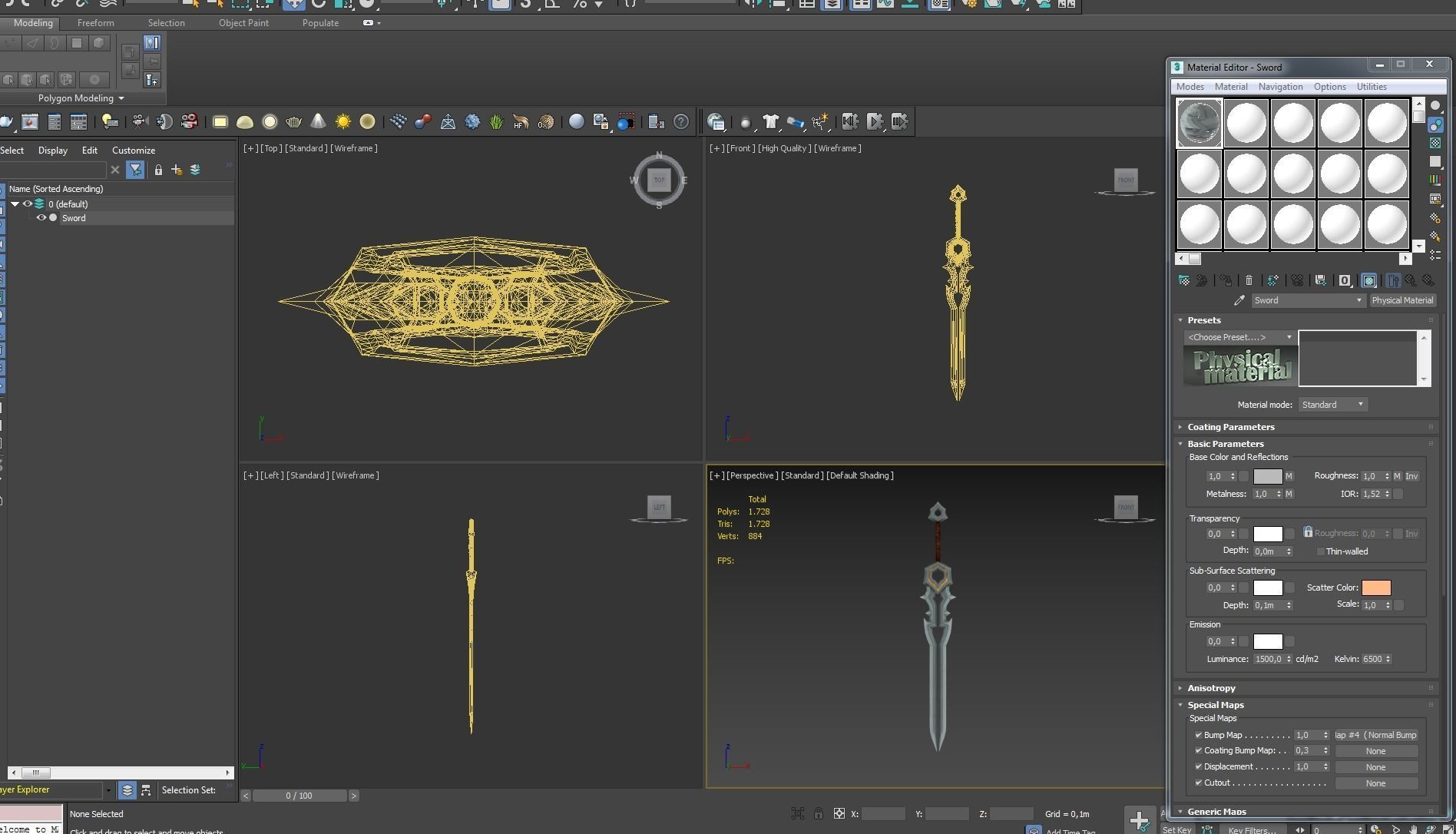 Fantasy Sword PBR Low-poly 3D model_7