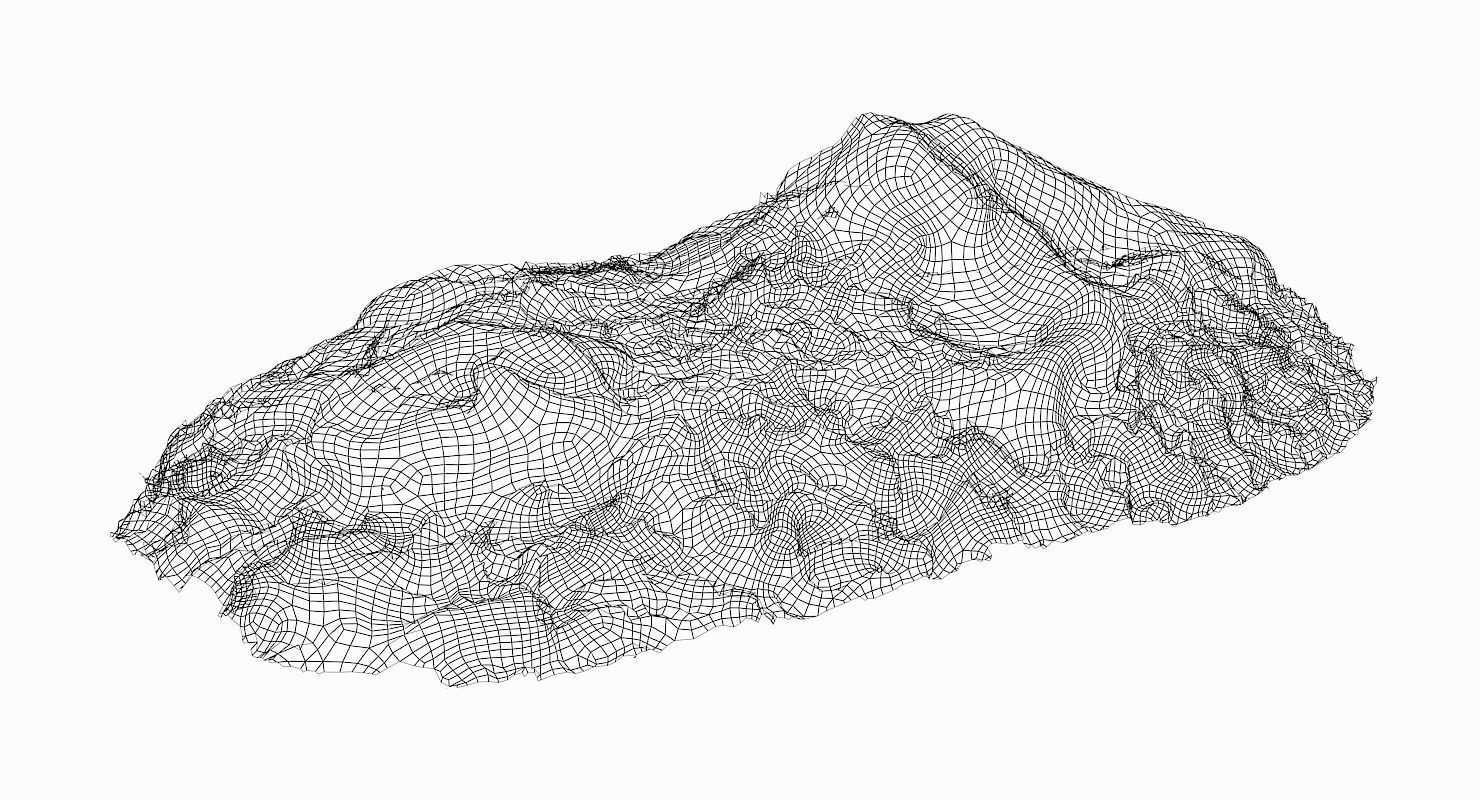 Grassy Rock Low-poly 3D model_7