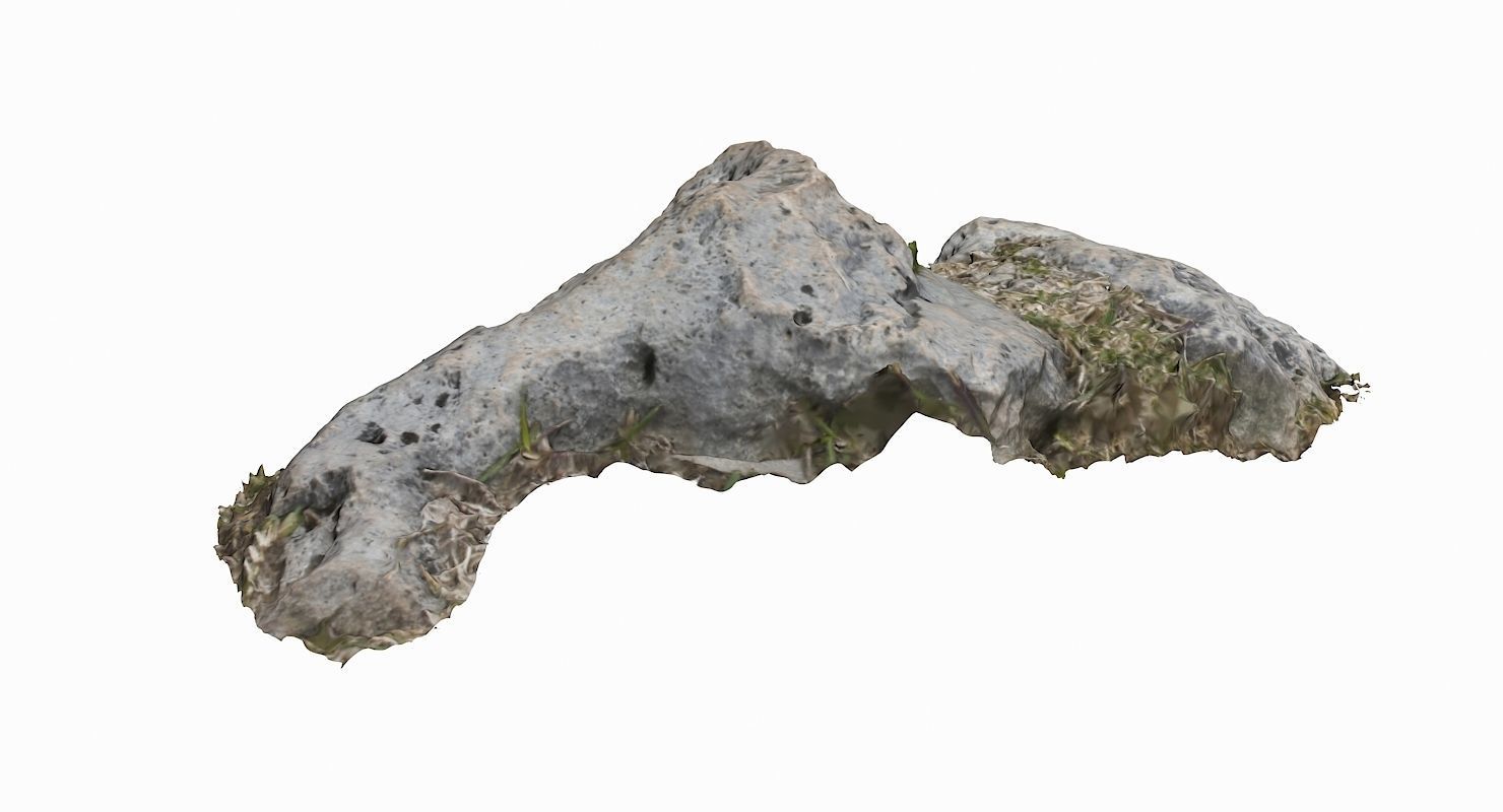 Grassy Rock Low-poly 3D model_4
