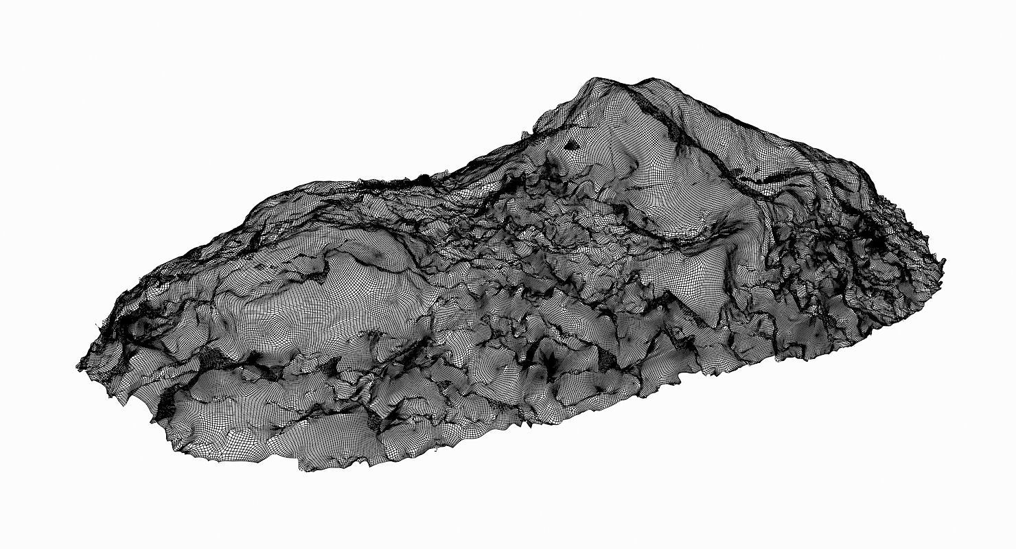 Grassy Rock Low-poly 3D model_8