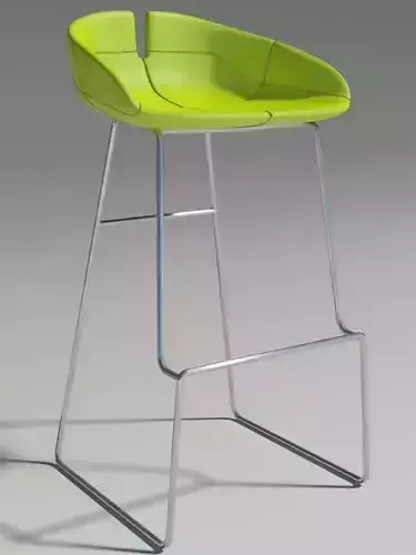 Fjord bar Stool high green 3D model