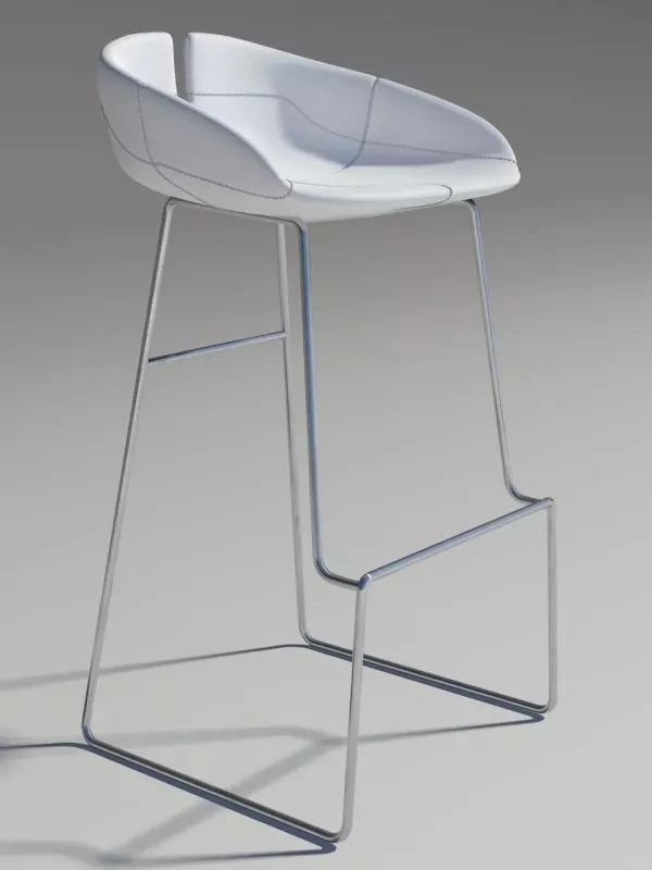 Fjord bar Stool high white 3D model_0
