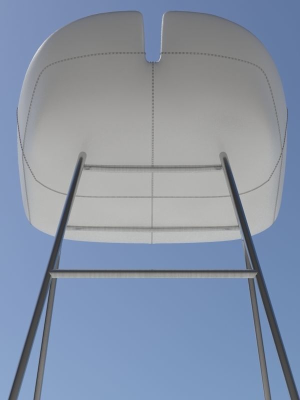 Fjord bar Stool high white 3D model_4