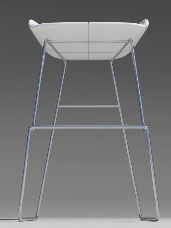 Fjord bar Stool high white 3D model_2