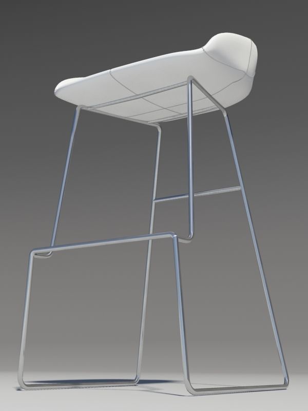 Fjord bar Stool high white 3D model_1